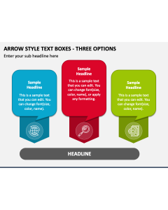 Arrow Style Text Boxes - Three Options PPT Slide 1