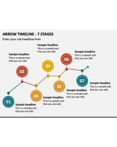 Arrow Timeline - 7 Stages PPT Slide 1