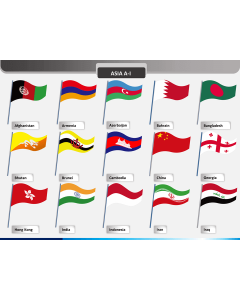 Asia flags PPT slide 1