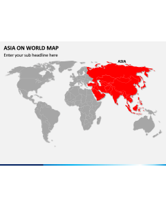 Asia on World Map PPT Slide 1