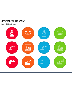 Assembly Line Icons PowerPoint Slide 1