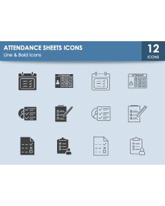 Attendance Sheets Icons PPT Slide 1