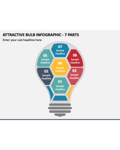 Attractive Bulb Infographic - 7 Parts PPT Slide 1