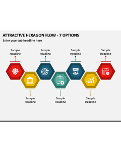 Attractive Hexagon Flow - 7 Options PPT Slide 1