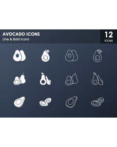 Avocado Icons PPT Slide 1