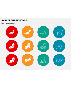 Baby Crawling Icons PPT Slide 1