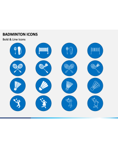 Badminton Icons PPT Slide 1