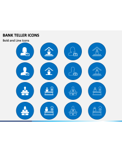 Bank Teller Icons PPT Slide 1