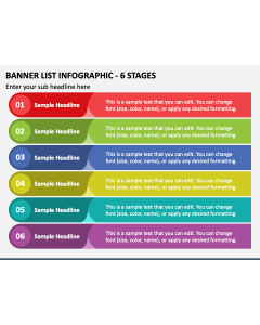 Banner List Infographic - 6 Stages PPT Slide 1