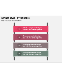 Banner Style - 4 Text Boxes PPT Slide 1