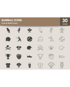 Baseball Icons PPT Slide 1
