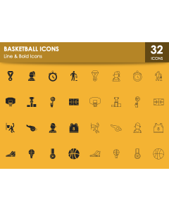 Basketball Icons PPT Slide 1