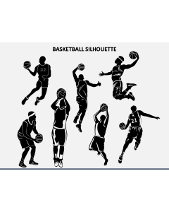 Basketball Silhouette PPT Slide 1