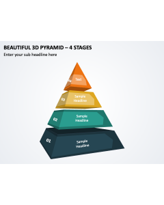 Beautiful 3D Pyramid - 4 Stages PPT Thumbnail