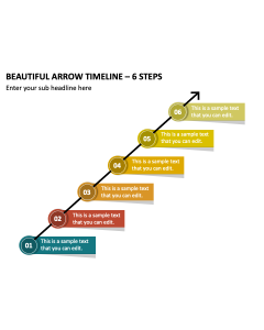 Beautiful Arrow Timeline - 6 Steps PPT Slide 2