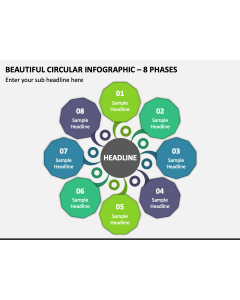 Beautiful Circular Infographic - 8 Phases PPT Slide 1