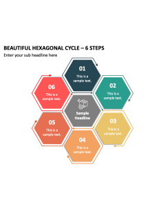 Beautiful Hexagonal Cycle - 6 Steps PPT Slide 2