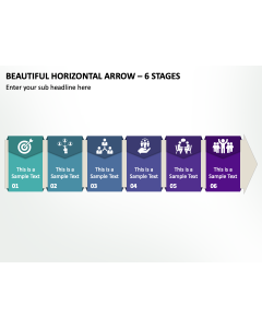 Beautiful Horizontal Arrow - 6 Stages PPT Slide 2