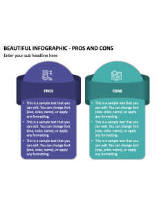 Beautiful Infographic - Pros and Cons PPT Slide 2