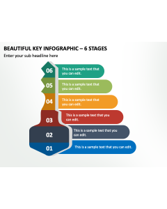 Beautiful Key Infographic - 6 Stages PPT Slide 2