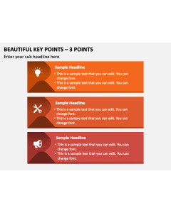 Beautiful Key Points - 3 Points PPT Slide 2
