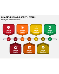 Beautiful Linear Journey - 7 Steps PPT Slide 1