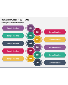 Beautiful List - 10 Items PPT Slide 1