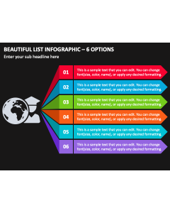 Beautiful List Infographic - 6 Options PPT Slide 2