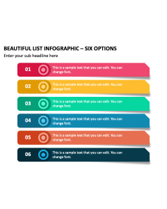 Beautiful List Infographic - 6 Options PPT Slide 2