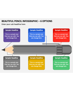 Beautiful Pencil Infographic - 6 Options PPT Slide 2