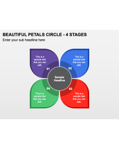 Beautiful Petals Circle - 4 Stages PPT Thumbnail