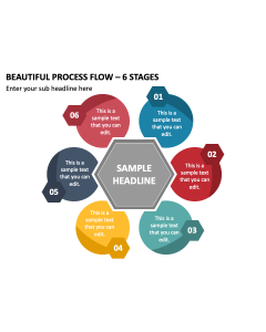 Beautiful Process Flow - 6 Stages PPT Slide 2