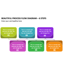 Beautiful Process Flow Diagram - 6 Steps PPT Slide 2