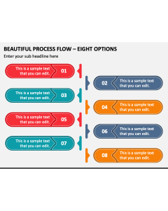 Beautiful Process Flow - Eight Options PPT Slide 1