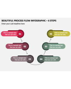 Beautiful Process Flow Infographic - 6 Steps PPT Slide 2