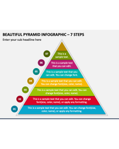 Beautiful Pyramid Infographic - 7 Steps PPT Slide 1