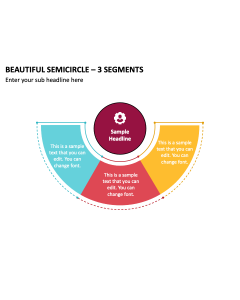 Beautiful Semicircle - 3 Segments PPT Slide 2