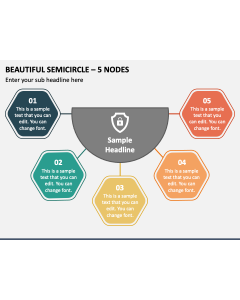 Beautiful Semicircle - 5 Nodes PPT Slide 1