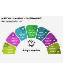 Beautiful Semicircle - 7 Components PPT Slide 1
