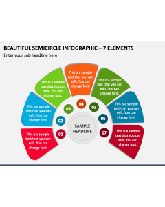 Beautiful Semicircle Infographic - 7 Elements PPT Slide 1