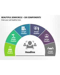 Beautiful Semicircle - Six Components PPT Slide 2