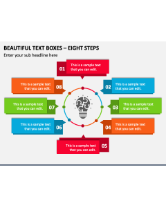Beautiful Text Boxes - Eight Steps PPT Slide 1
