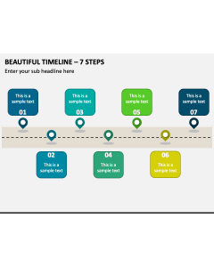 Beautiful Timeline - 7 Steps PPT Slide 1