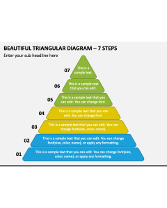 Beautiful Triangular Diagram - 7 Steps PPT Slide 1
