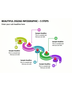 Beautiful Zigzag Infographic - 5 Steps PPT Thumbnail