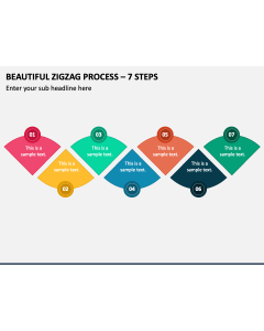 Beautiful Zigzag Process - 7 Steps PPT Slide 1