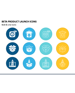 Beta Product Launch Icons PPT Slide 1