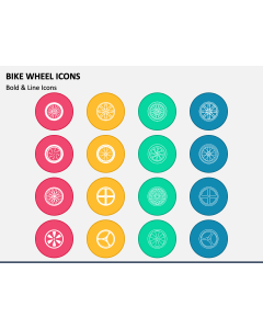 Bike Wheel Icons PPT Slide 1