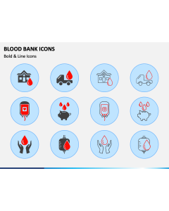 Blood Bank Icons PPT Slide 1
