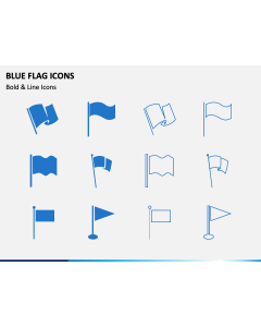 Blue Flag Icons PPT Slide 1